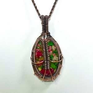 Oyster Turquoise Copper Gemstone Pendant